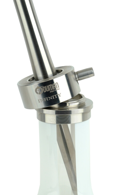 INFINITY NARGİLE - BEYAZ CAM-SILVER GÖVDE - 5