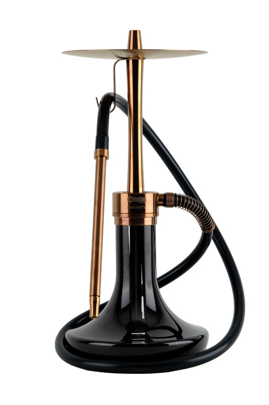 INFINITY NARGİLE - SİYAH CAM-BRONZ GÖVDE - 1