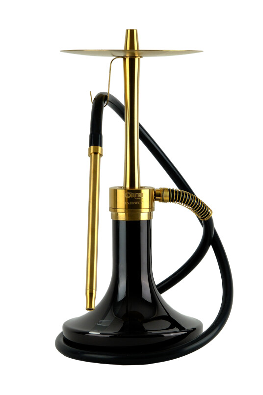 INFINITY NARGİLE - SİYAH CAM-GOLD GÖVDE - 1