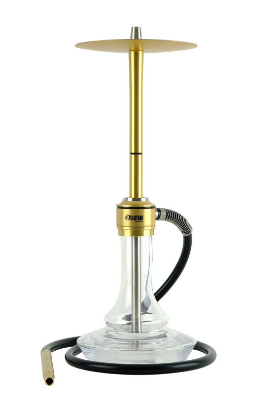 NOVA NARGİLE - ŞEFFAF CAM - GOLD GÖVDE - 1